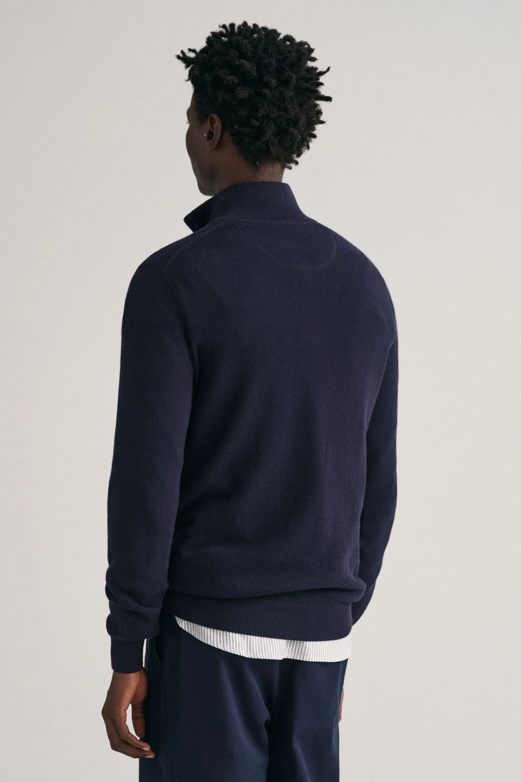GANT 100% Cotone Piquet Mezza Zip Maglione    