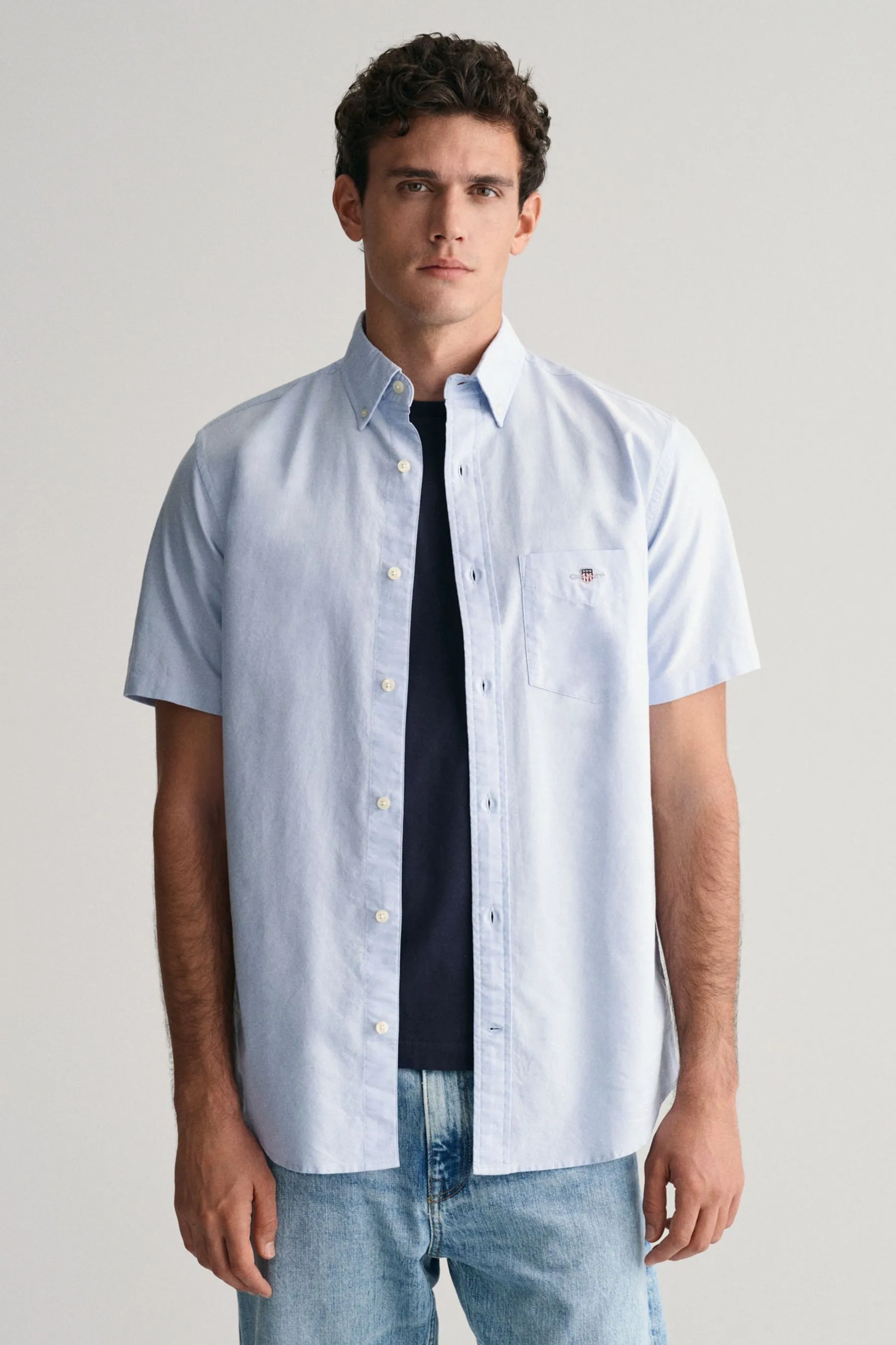GANT regular  - Camicia con Oxford Manica corta vestibilità classica