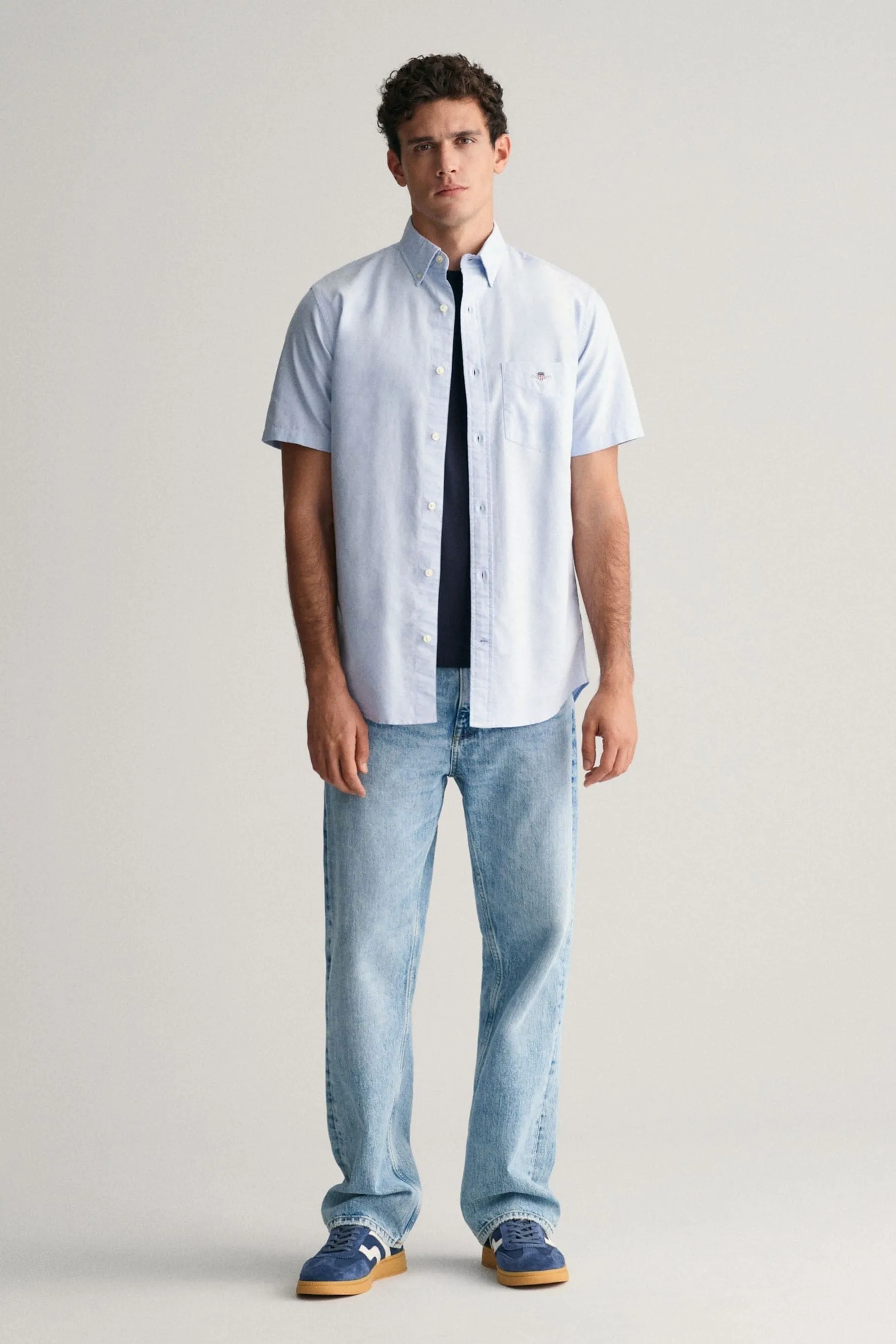 GANT regular  - Camicia con Oxford Manica corta vestibilità classica