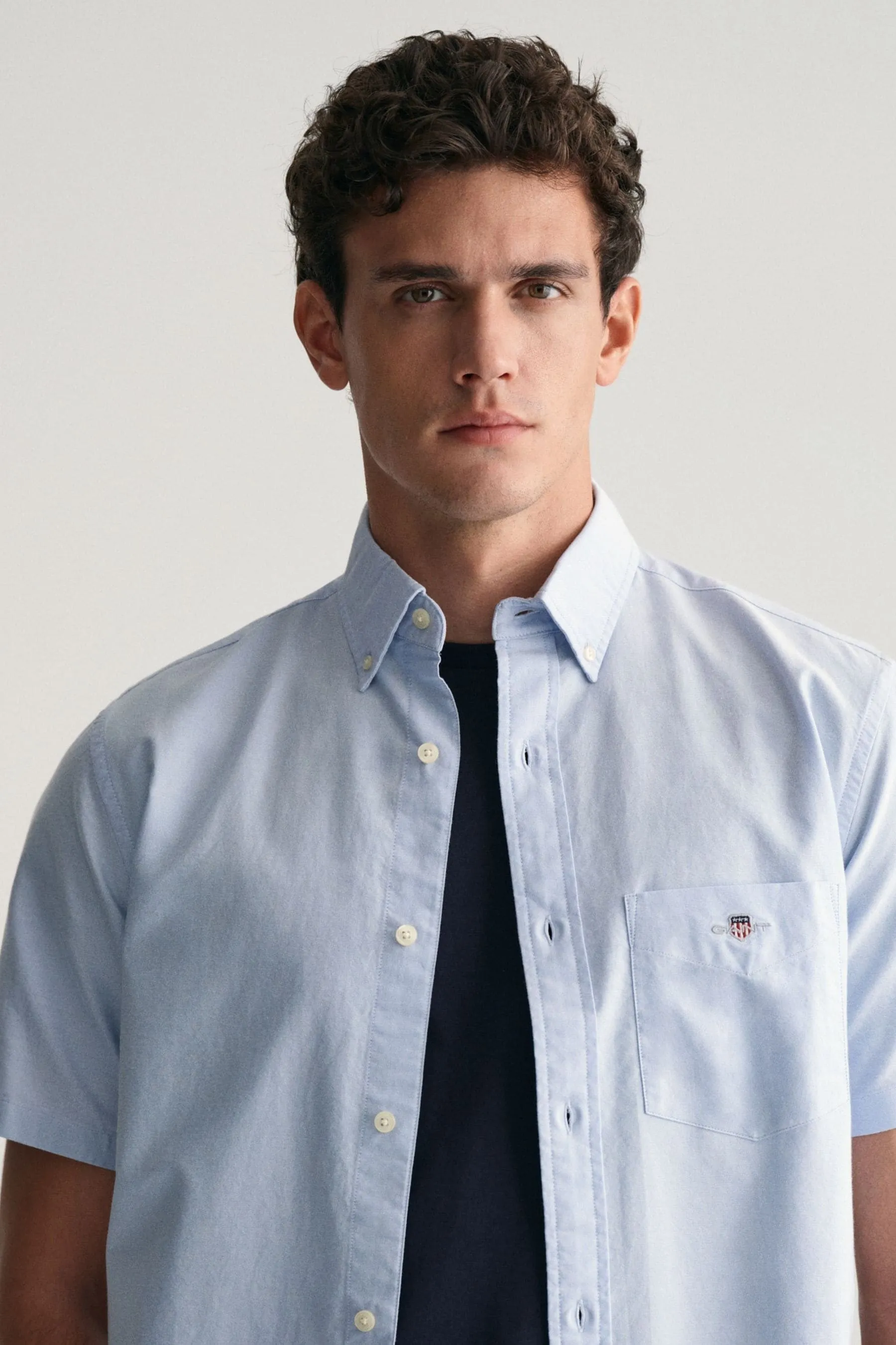 GANT regular  - Camicia con Oxford Manica corta vestibilità classica