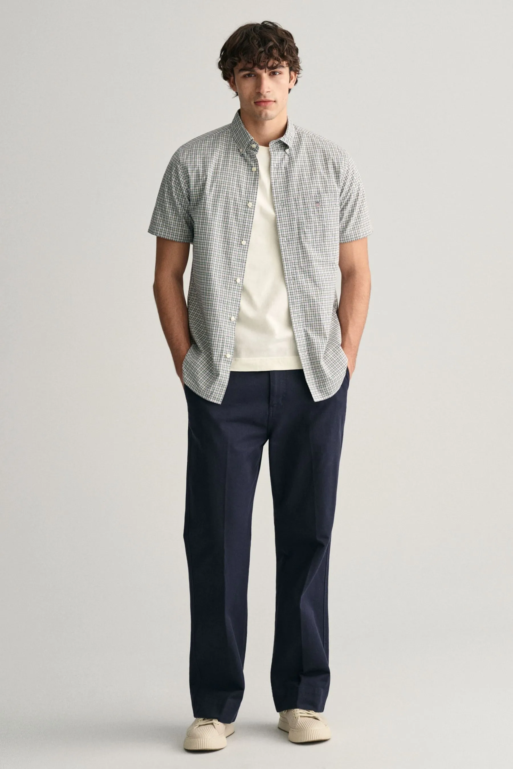GANT regular  - Vestibilità Camicia in Popeline Micro Quadri 100% Cotone    