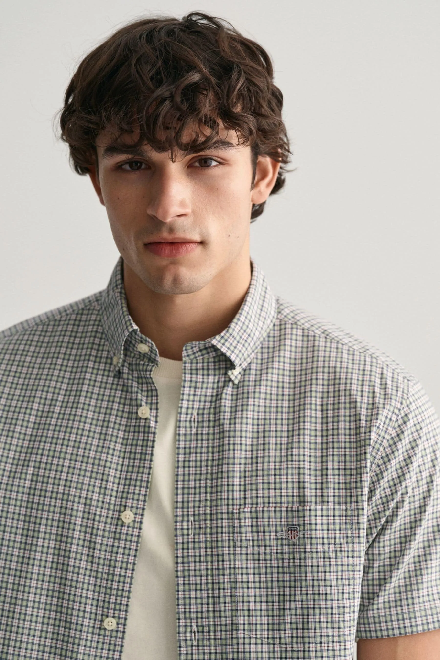 GANT regular  - Vestibilità Camicia in Popeline Micro Quadri 100% Cotone    