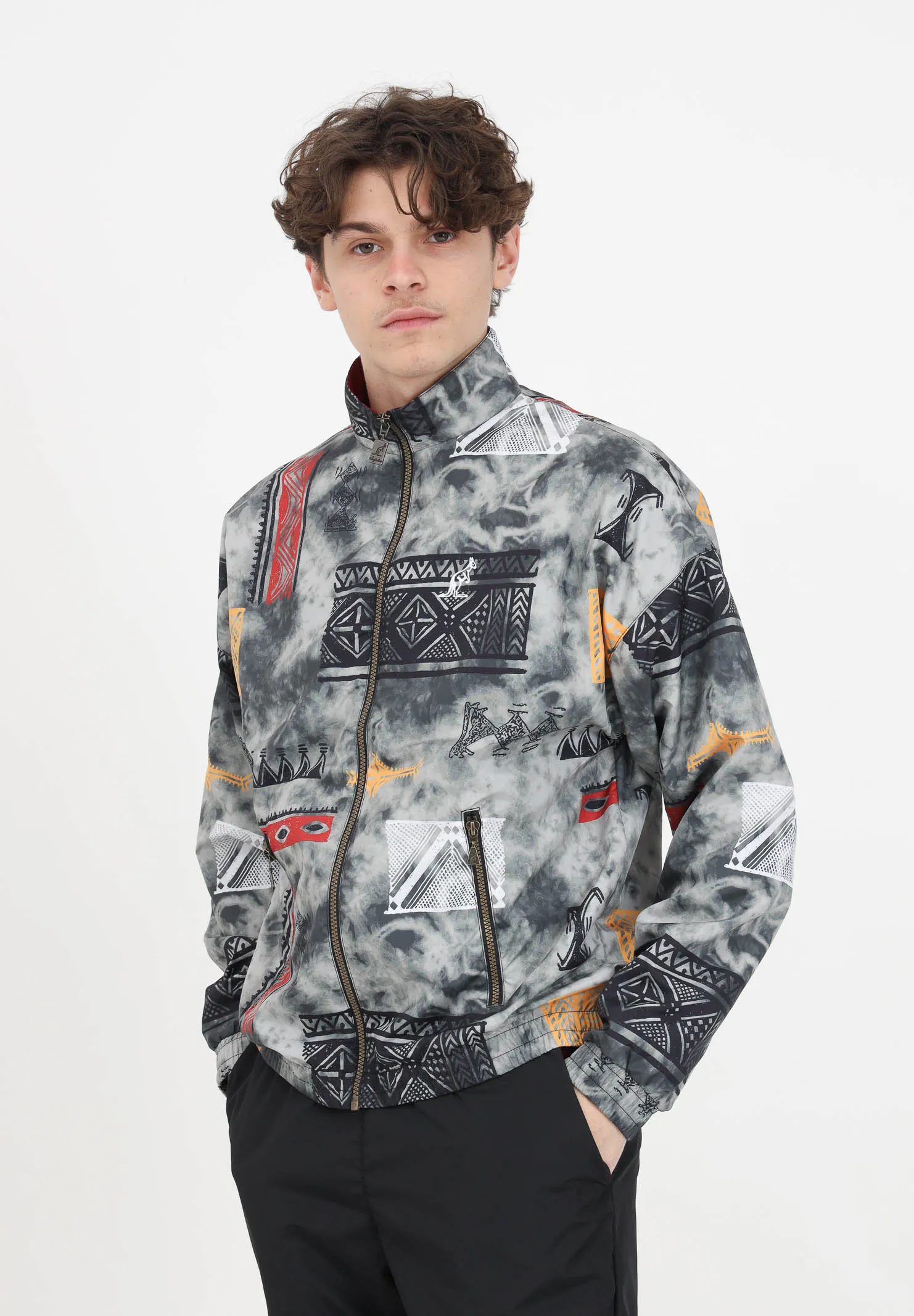 Giacca a vento da uomo allover print smash jacket grey paisley