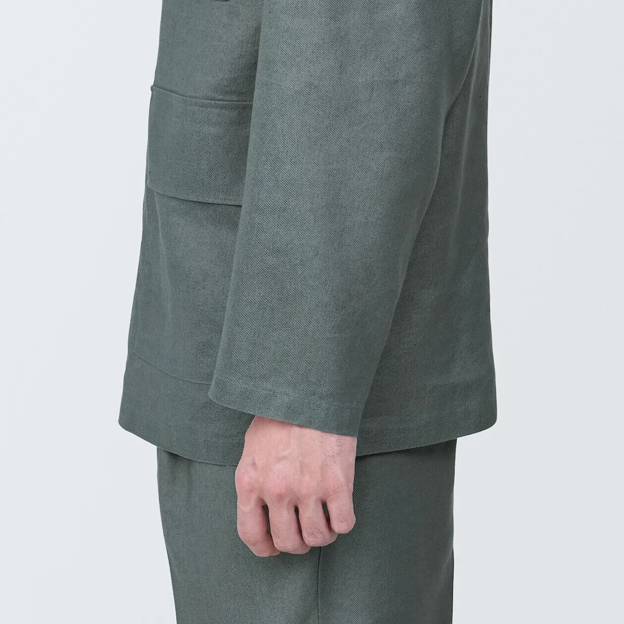 Giacca camicia in misto canapa