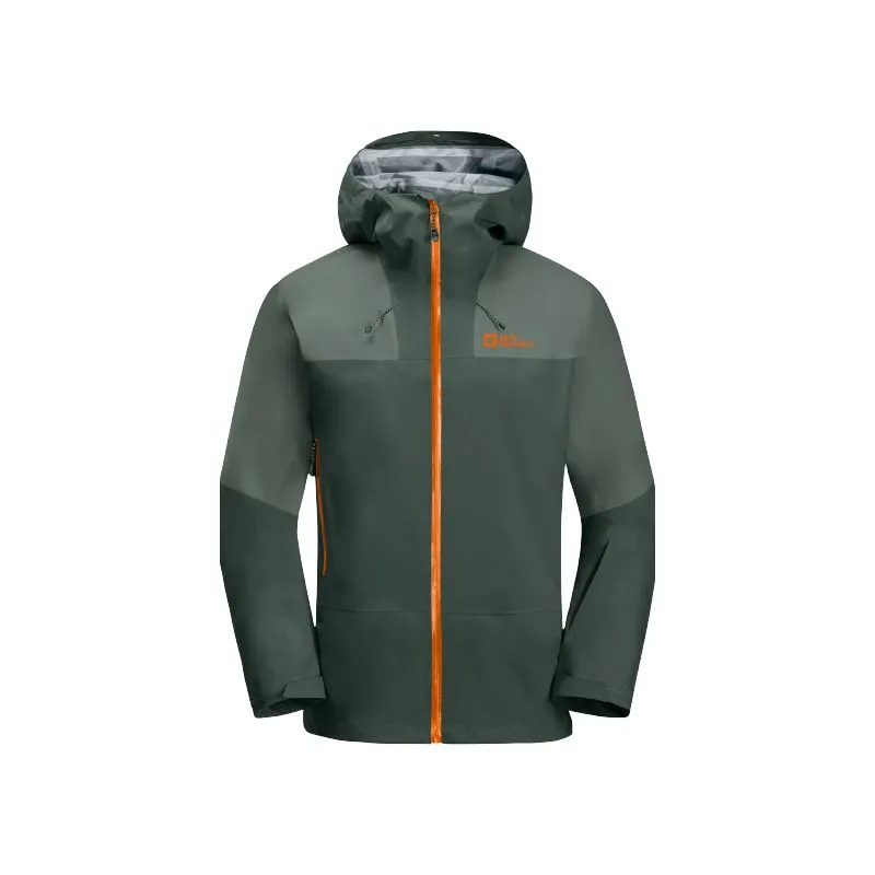 Giacca da sci alpinismo Hardshell da uomo JACK WOLSKINS ALPSPITZE TOUR 3L JKT (Nero oliva)