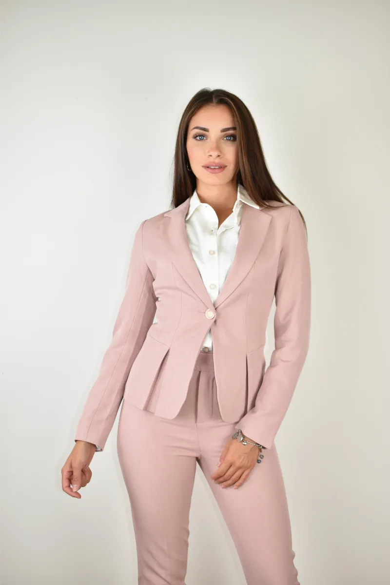 Giacca sagomata completo Rosa