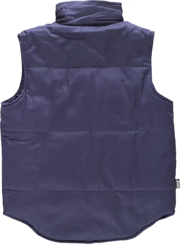 Gilet imbottito, multitasche con giacca a vento 100% cotone blu navy