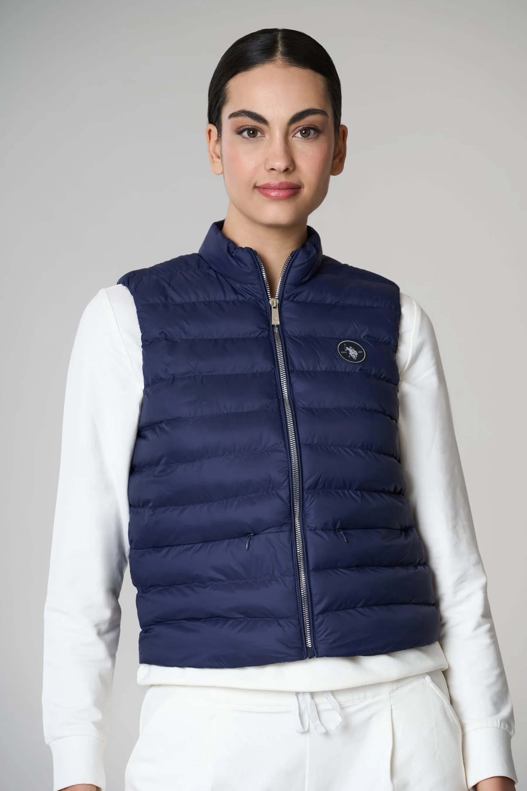 Gilet trapuntato con chiusura zip