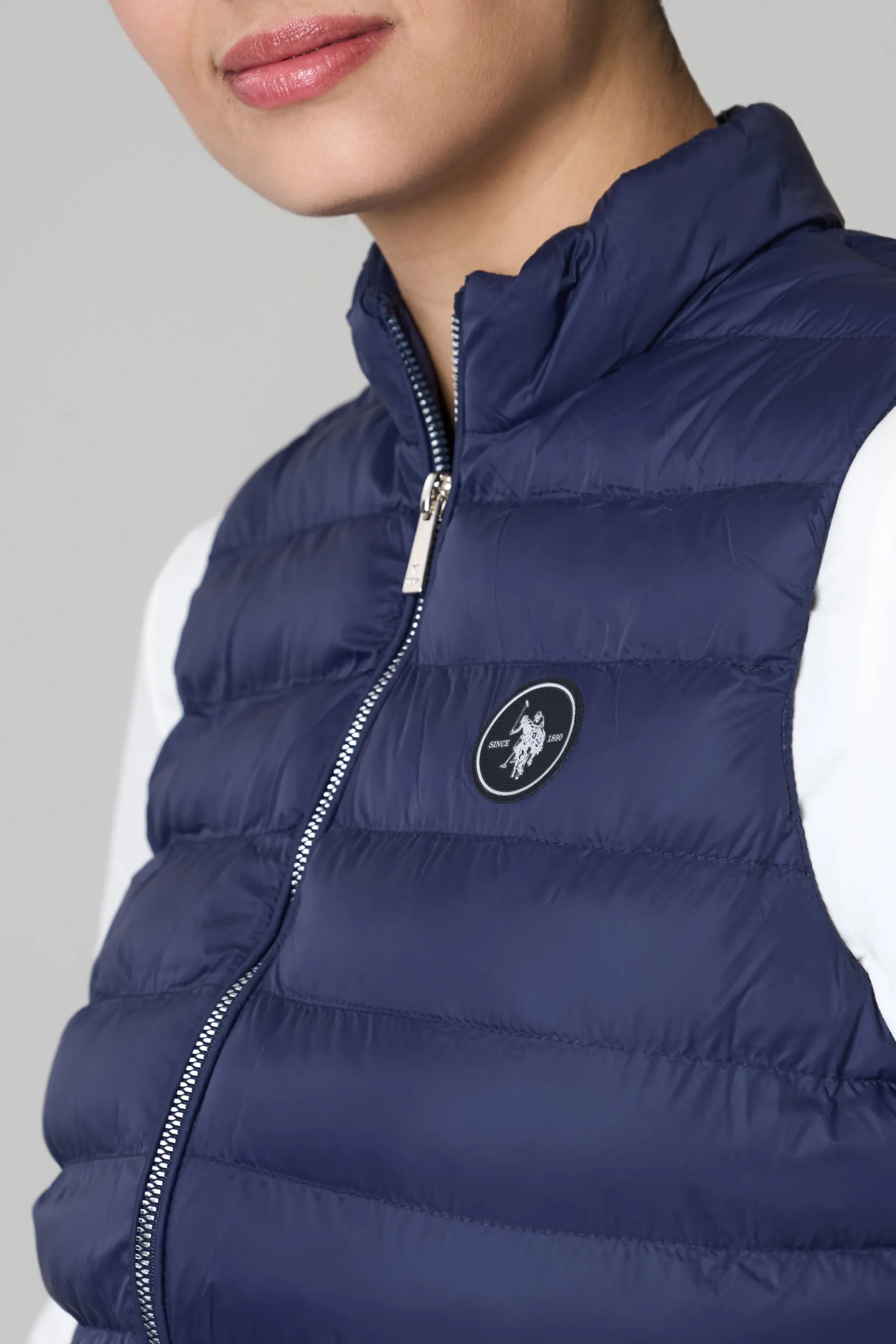 Gilet trapuntato con chiusura zip