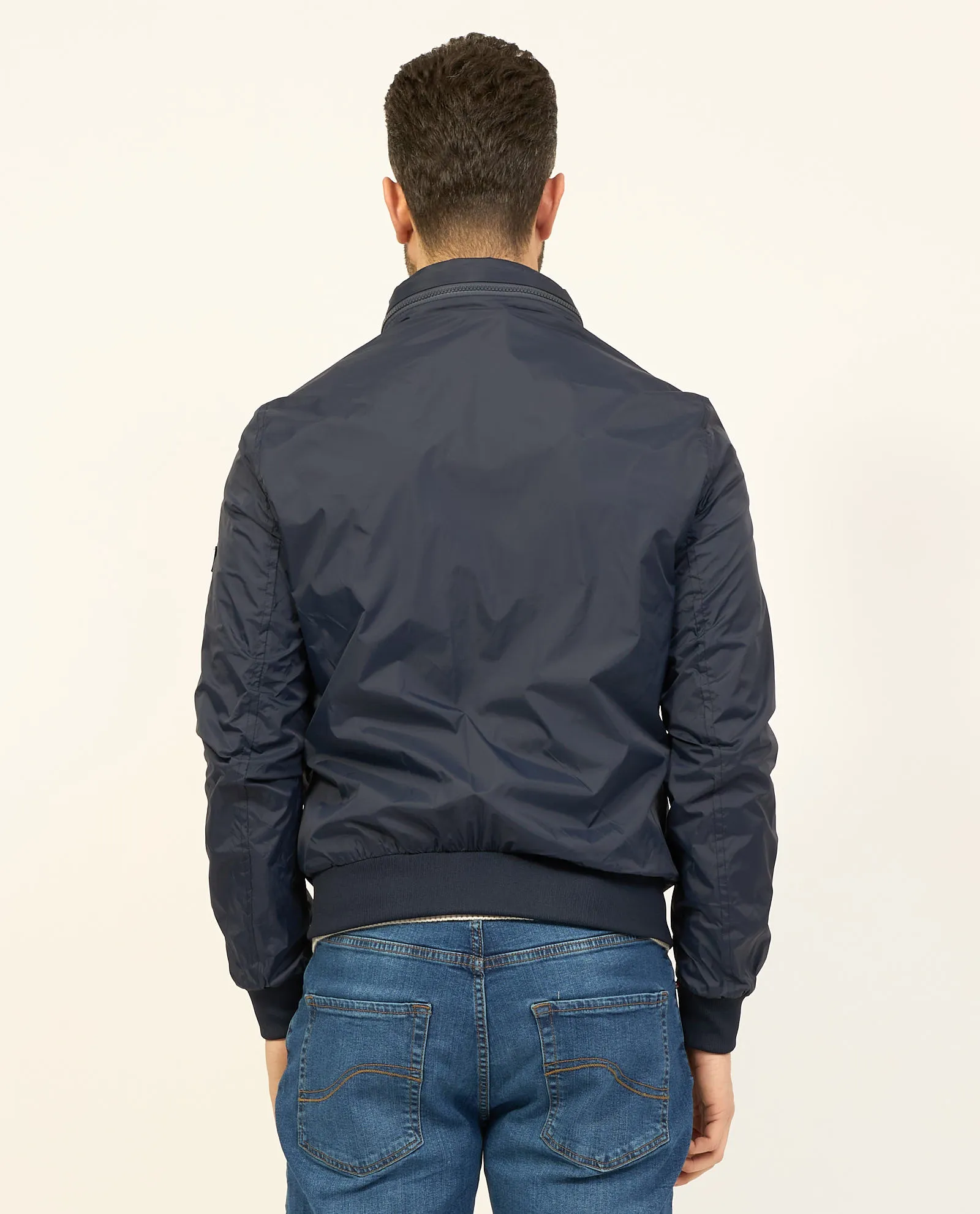 Giubbotto blu Yes Zee modello bomber con logo