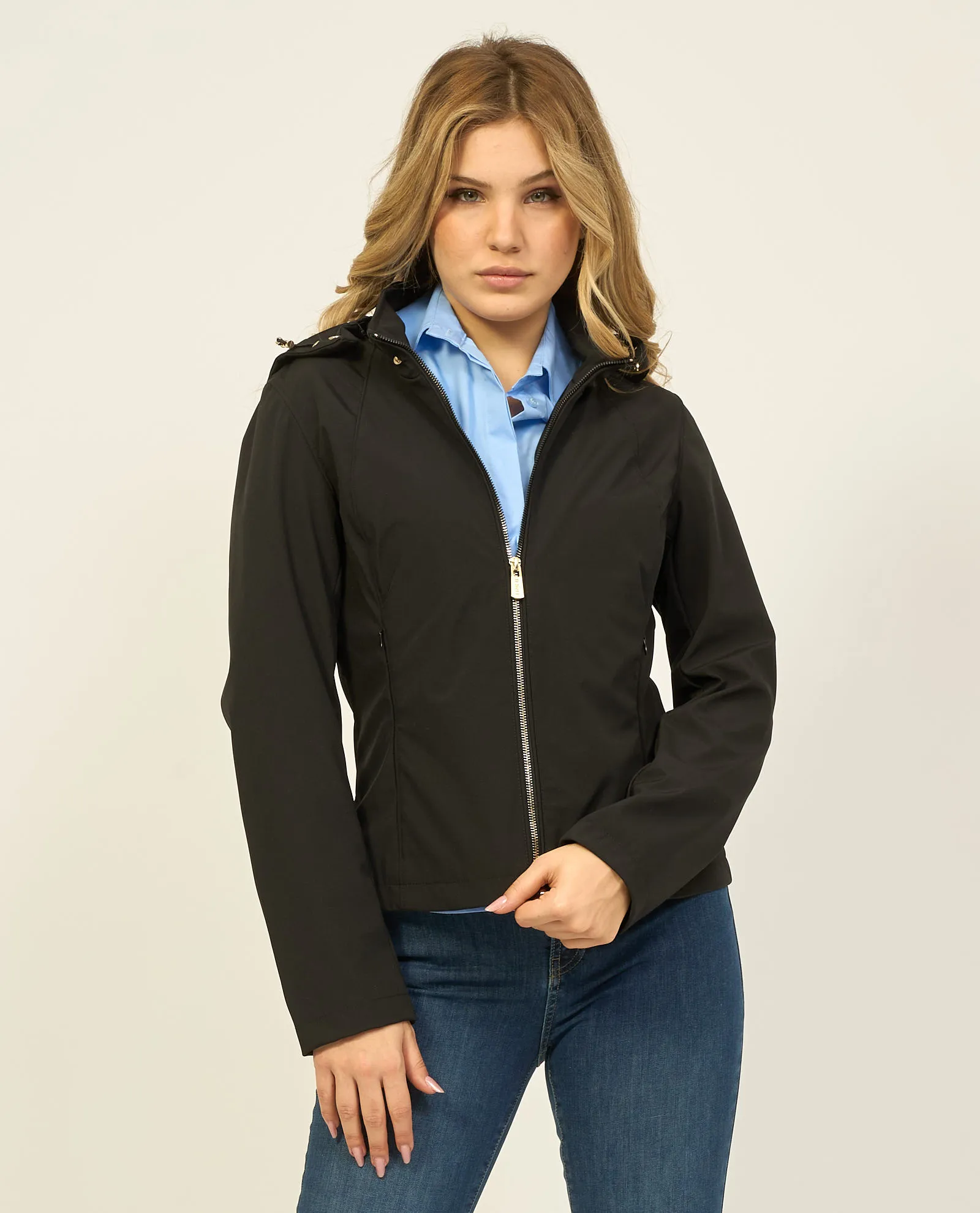 Giubbotto donna Yes Zee in softshell con cappuccio