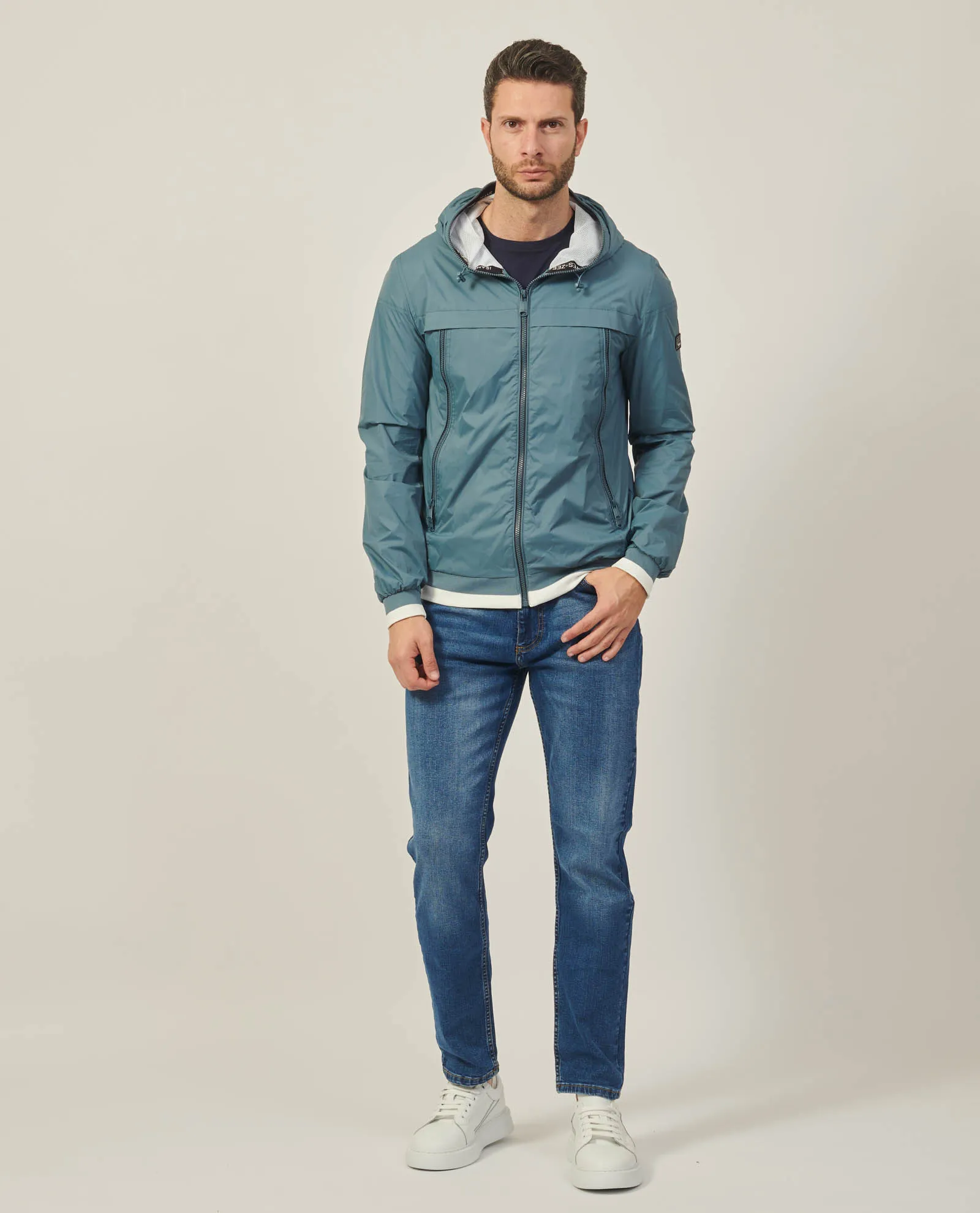 Giubbotto uomo Yes Zee modello bomber con cappuccio