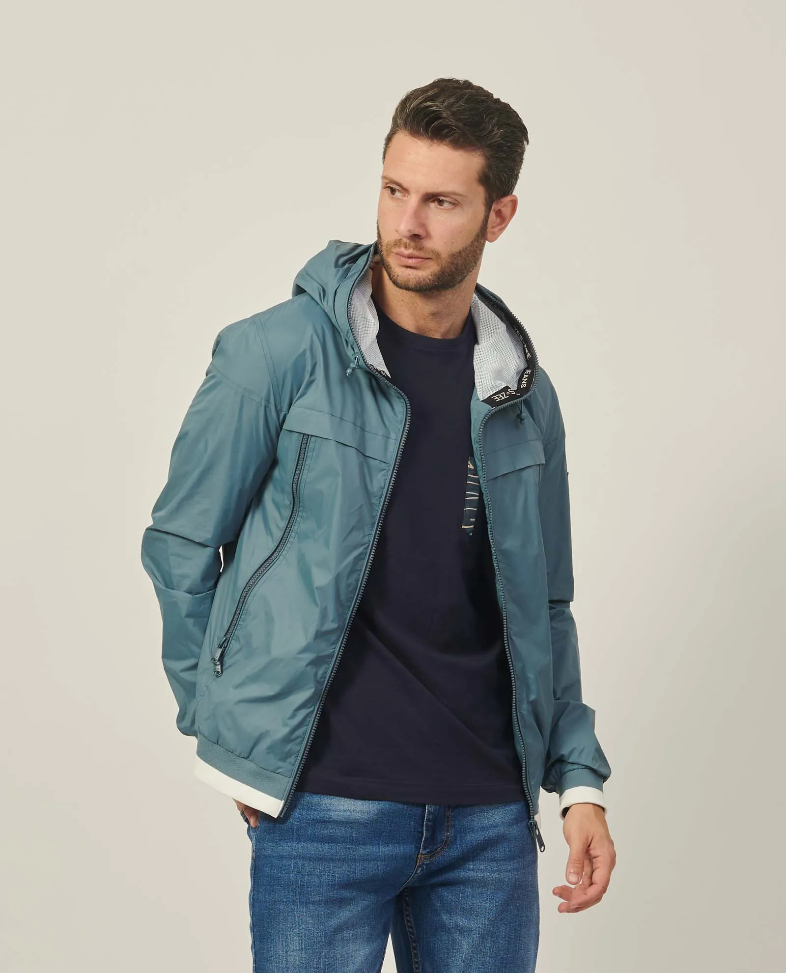 Giubbotto uomo Yes Zee modello bomber con cappuccio