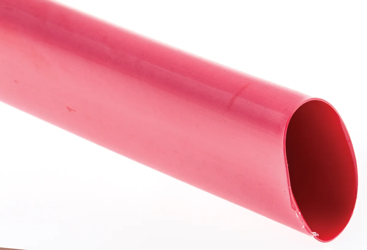 Guaina termorestringente TE Connectivity Ø 32mm, col. Rosso, restringimento 4:1, L. 1.2m, adesiva