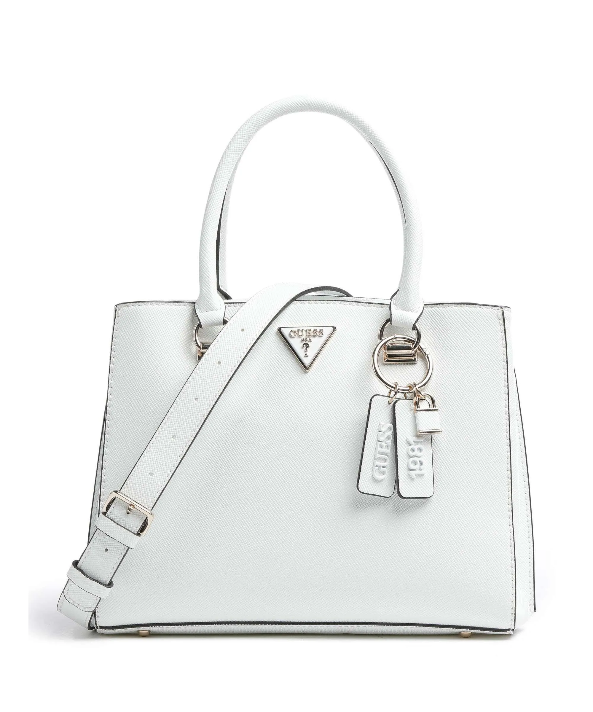  Guess Noelle Borsa a mano pelle sintetica bianco  