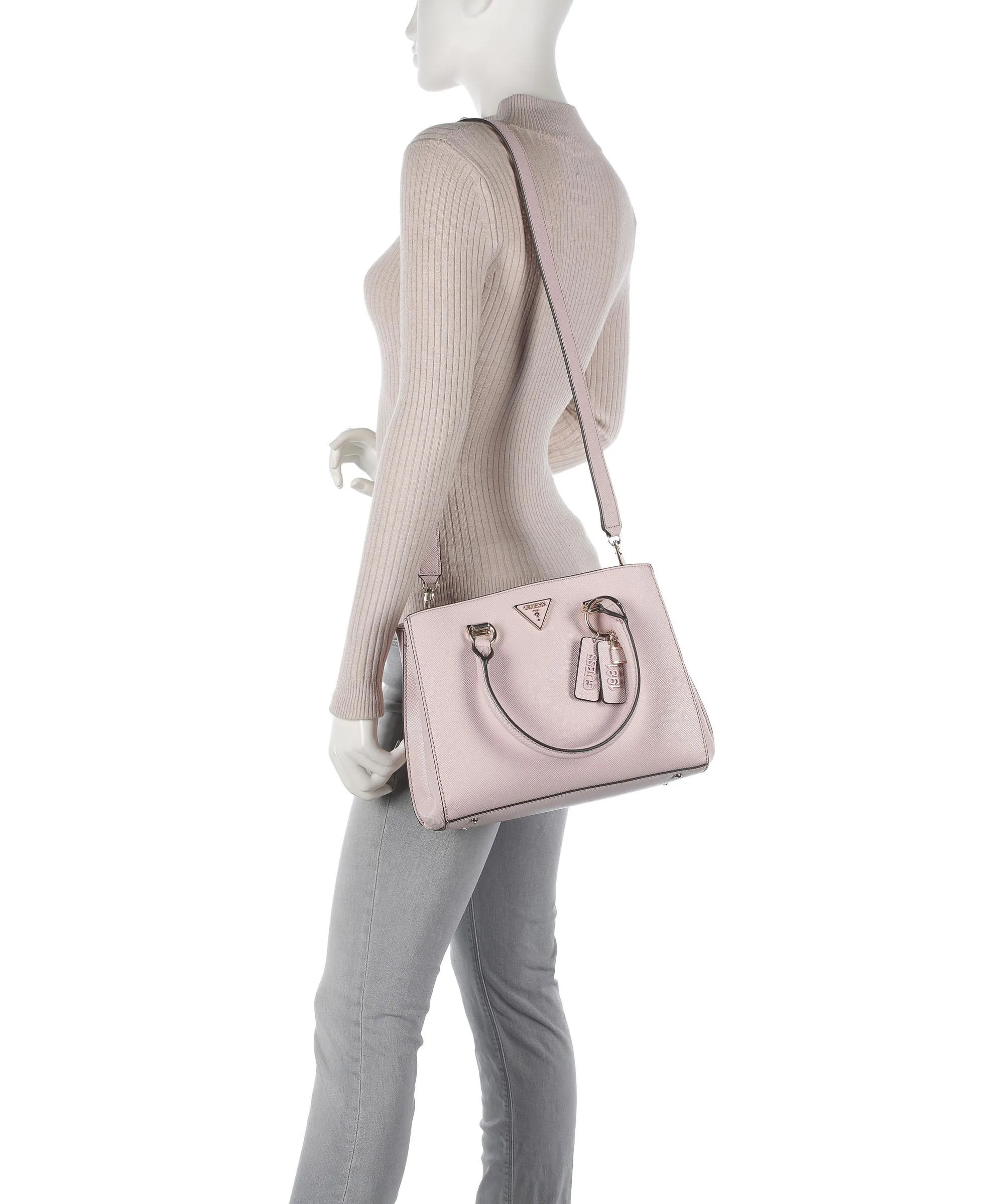  Guess Noelle Borsa a mano pelle sintetica rosa  