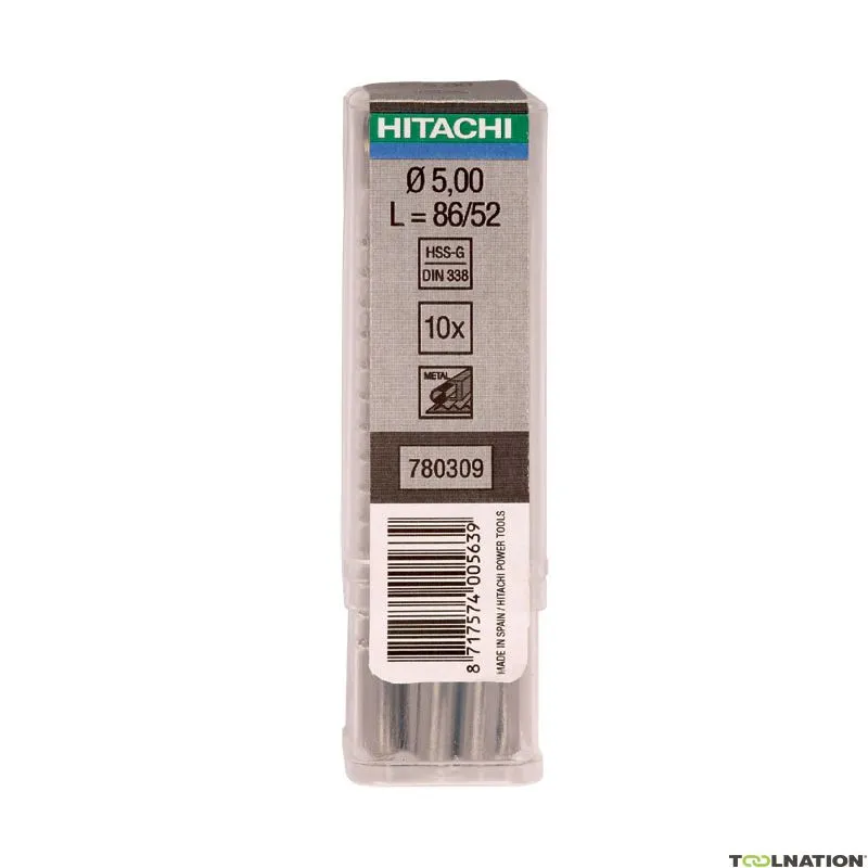 HiKOKI Accessori 780340 Punte per metallo HSS-G DIN 338 7,6x117 mm 10 pezzi