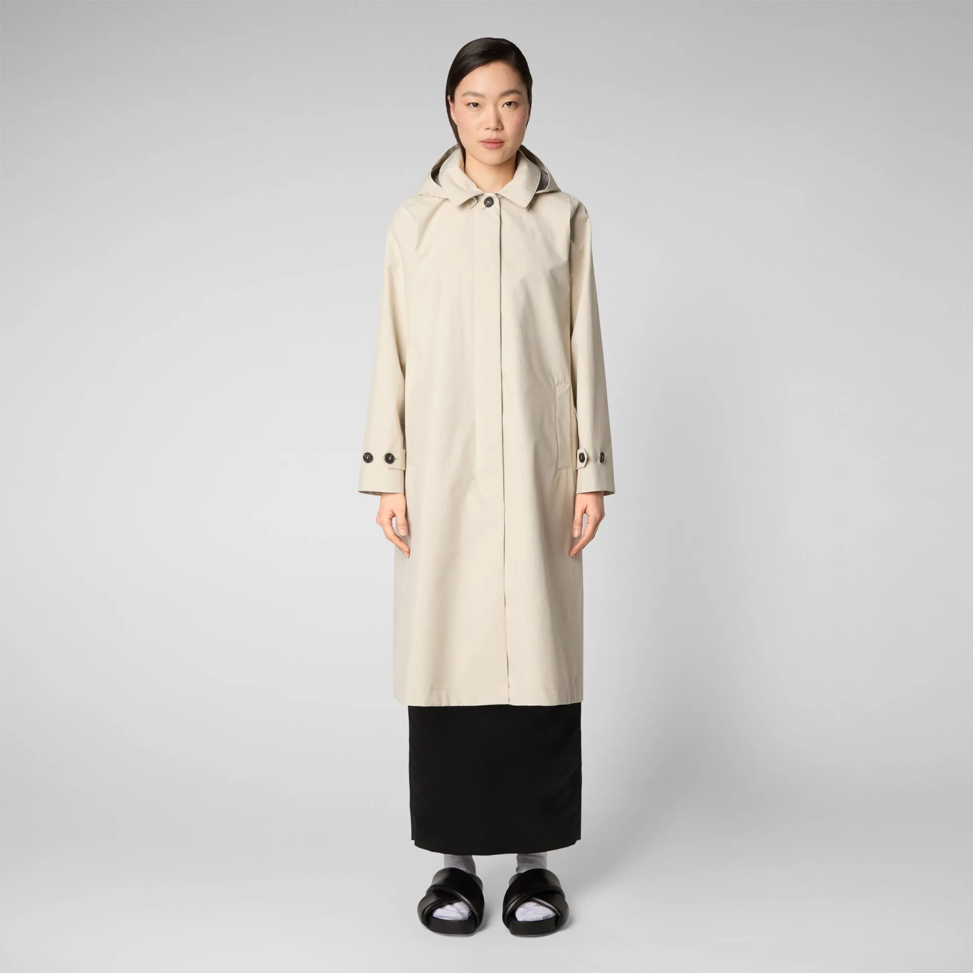 Impermeabile donna Asia beige crema