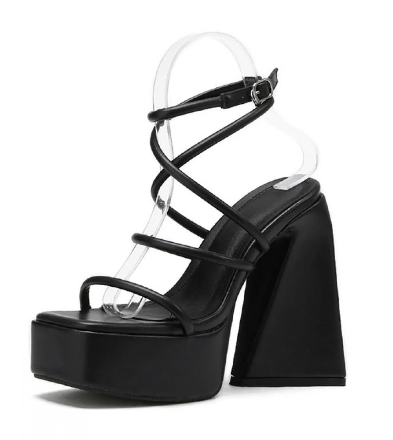 Ins Style Fashion Zeppe con plateau Sandali da donna Fascia stretta Tacchi alti spessi Sandali gladiatore Estate Donna Chunky Sh