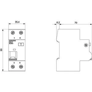 Interruttore Magnetotermico Differenziale 6kA 1P+N tipo A 300 mA Car.C In 10A Siemens 5SU16567KK10