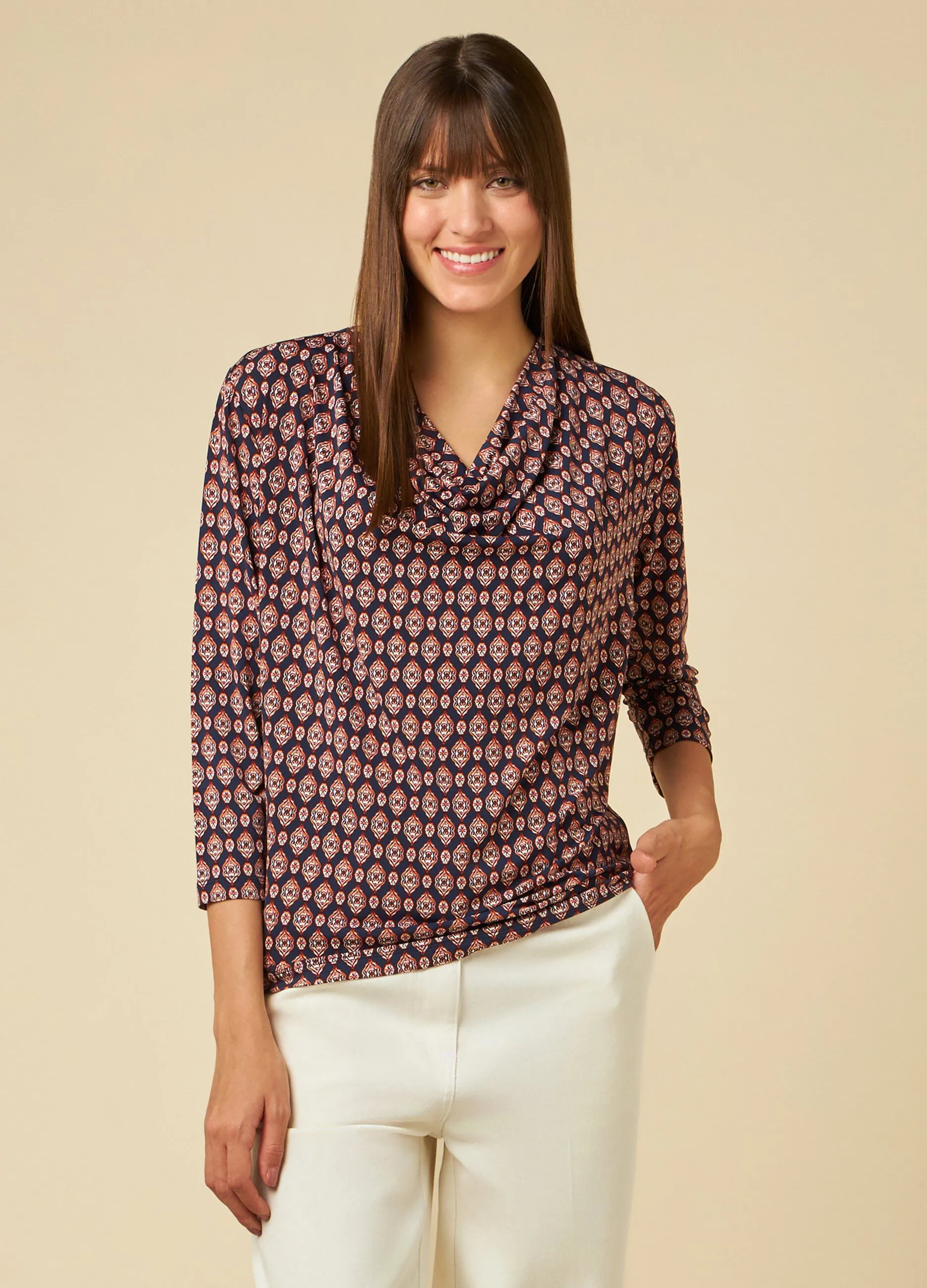 IWIE  T-shirt con scollo drappeggiato donna
