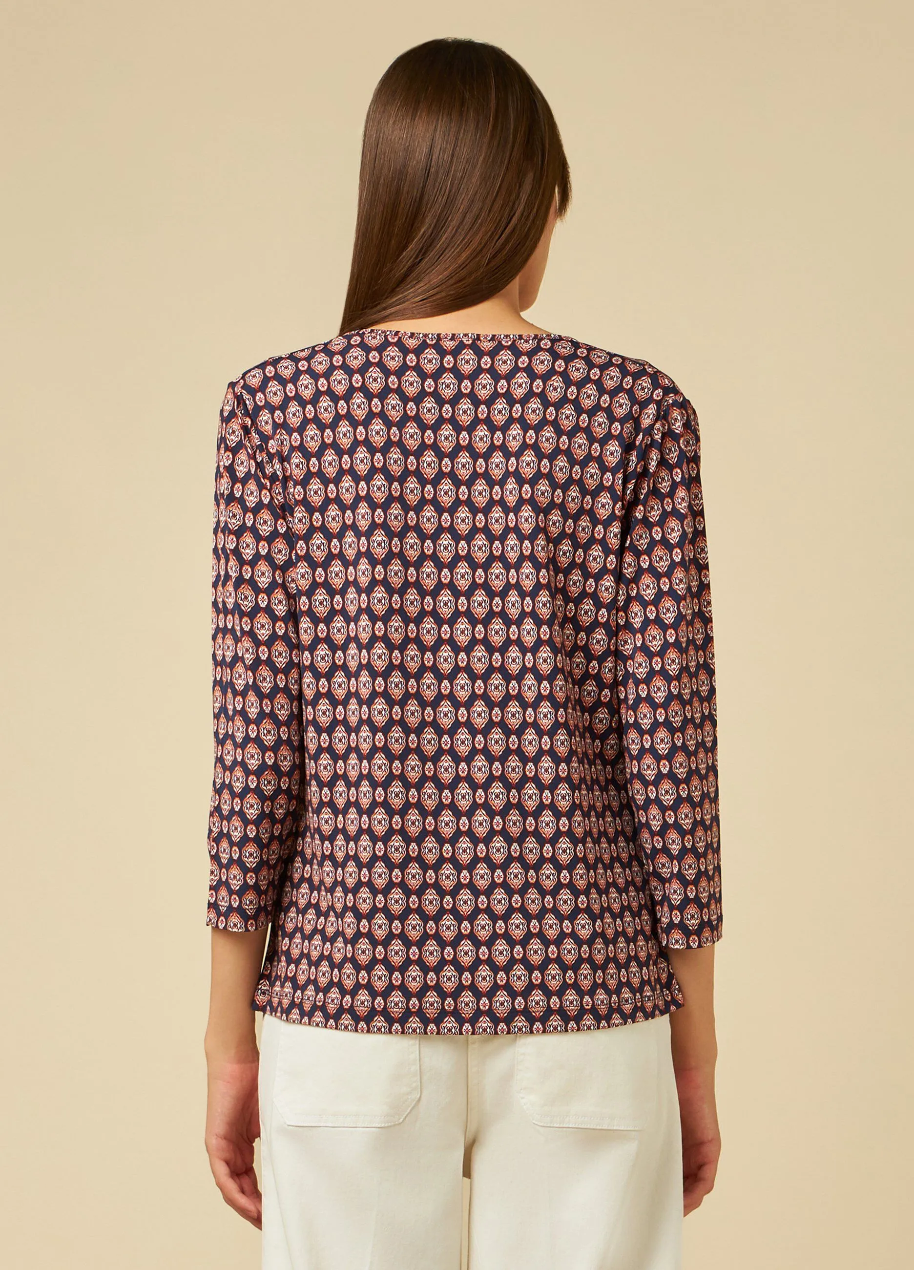 IWIE  T-shirt con scollo drappeggiato donna