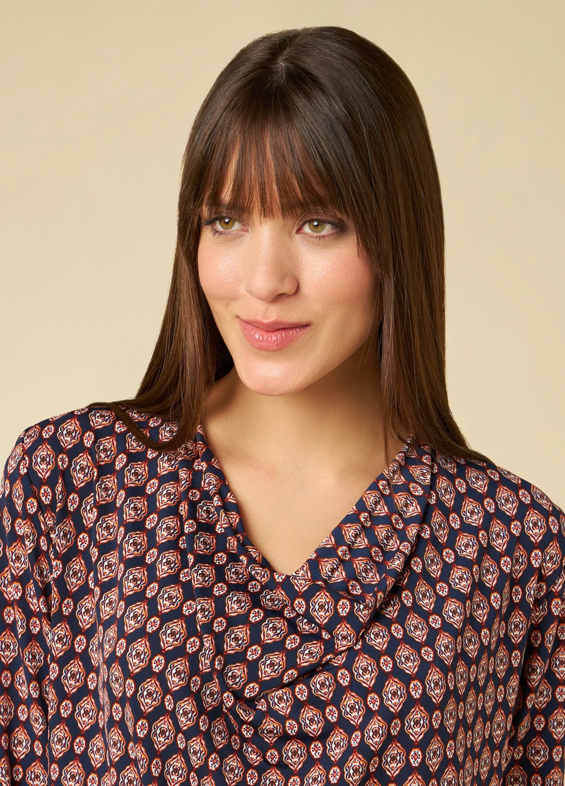 IWIE  T-shirt con scollo drappeggiato donna