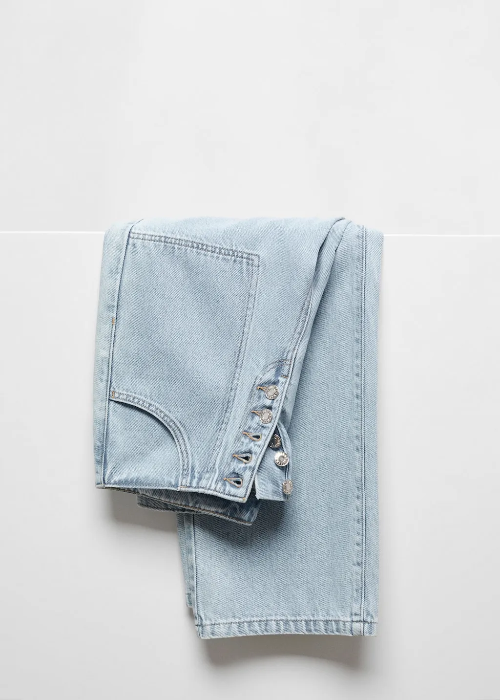 Jeans diritti crop bottoni
