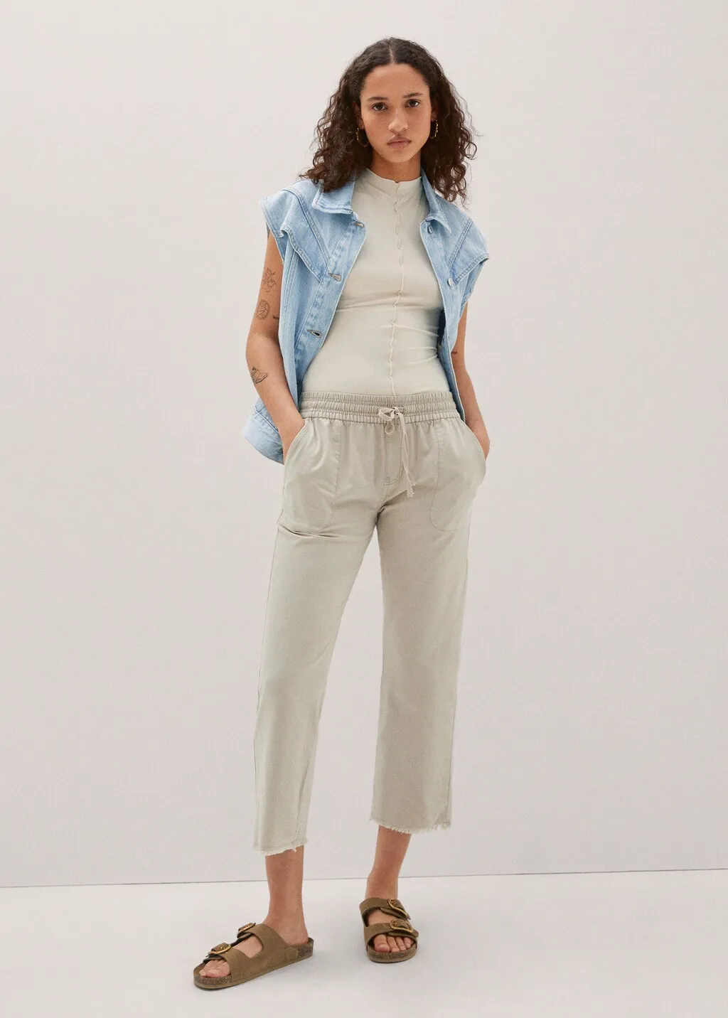 Jeans slouchy laccio regolabile