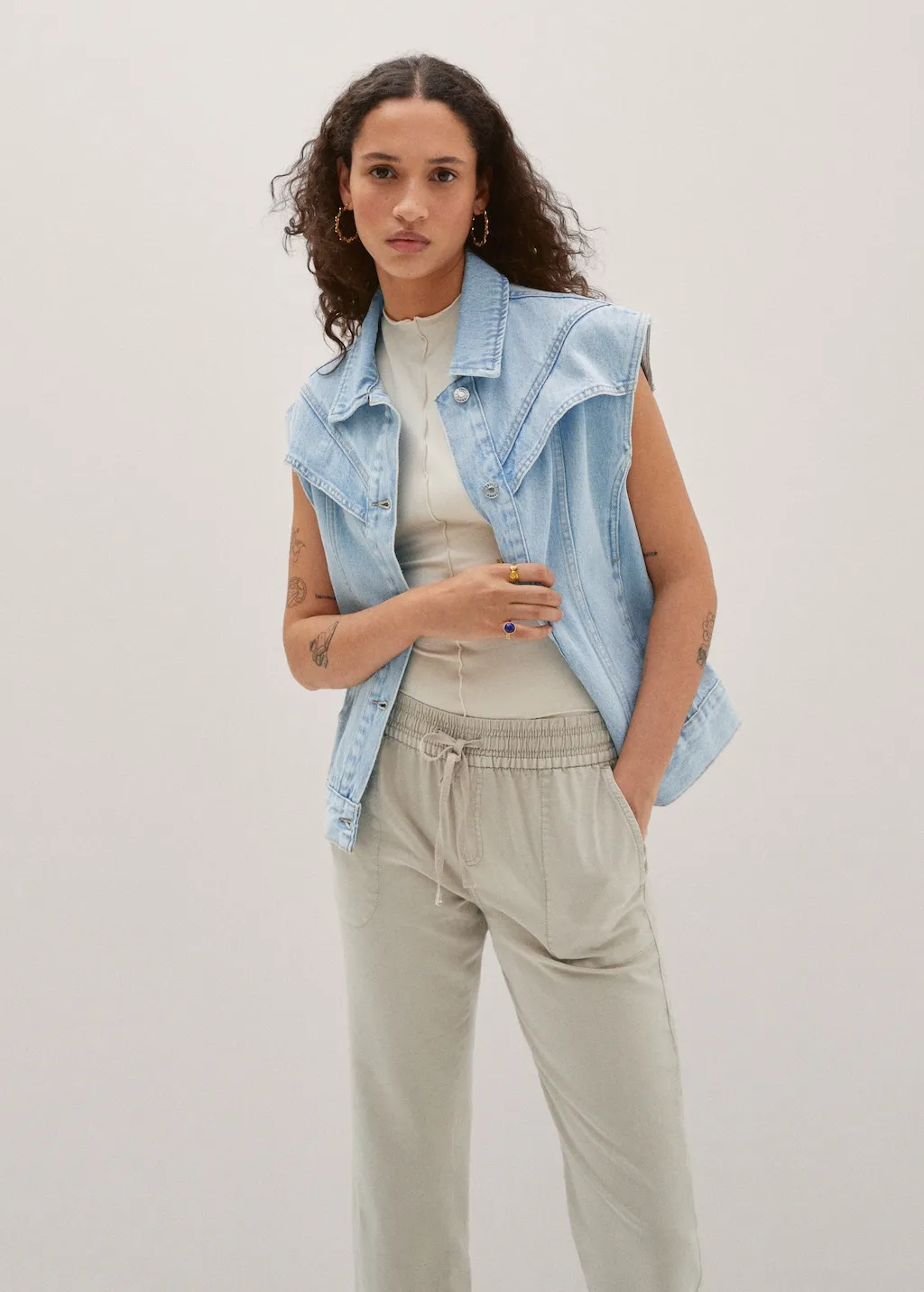 Jeans slouchy laccio regolabile