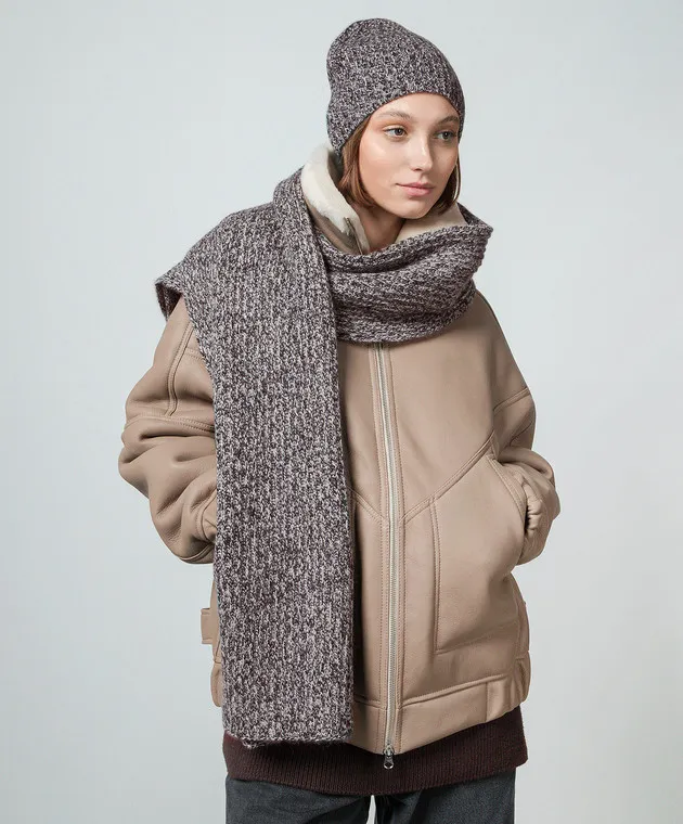 JOSEPH Sciarpa in cashmere nero melange JF008218