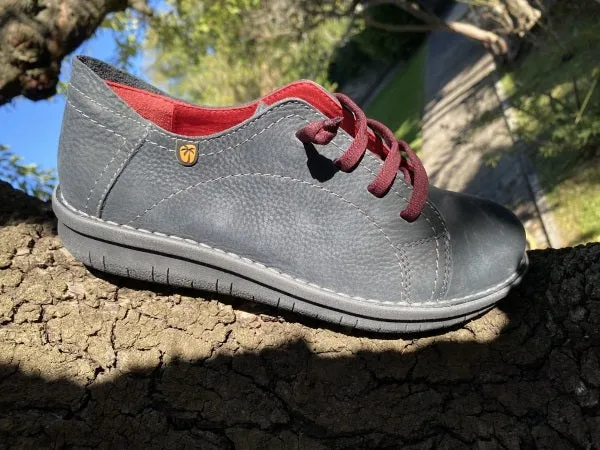 Jungla 7582 scarpa stringata donna in pelle pizarra grigio