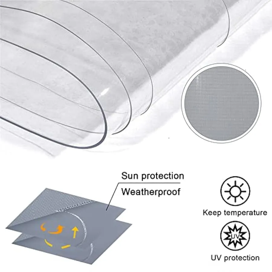 KGUDYS Tenda Trasparente Impermeabile per Esterni,Tenda Resistente alle intemperie, Tenda divisoria in PVC,Tenda Impermeabile,Sp