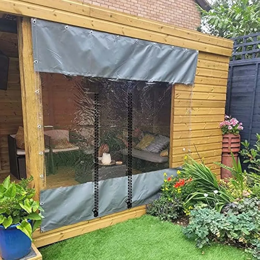 KGUDYS Tenda Trasparente Impermeabile per Esterni,Tenda Resistente alle intemperie, Tenda divisoria in PVC,Tenda Impermeabile,Sp