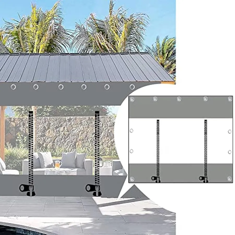 KGUDYS Tenda Trasparente Impermeabile per Esterni,Tenda Resistente alle intemperie, Tenda divisoria in PVC,Tenda Impermeabile,Sp