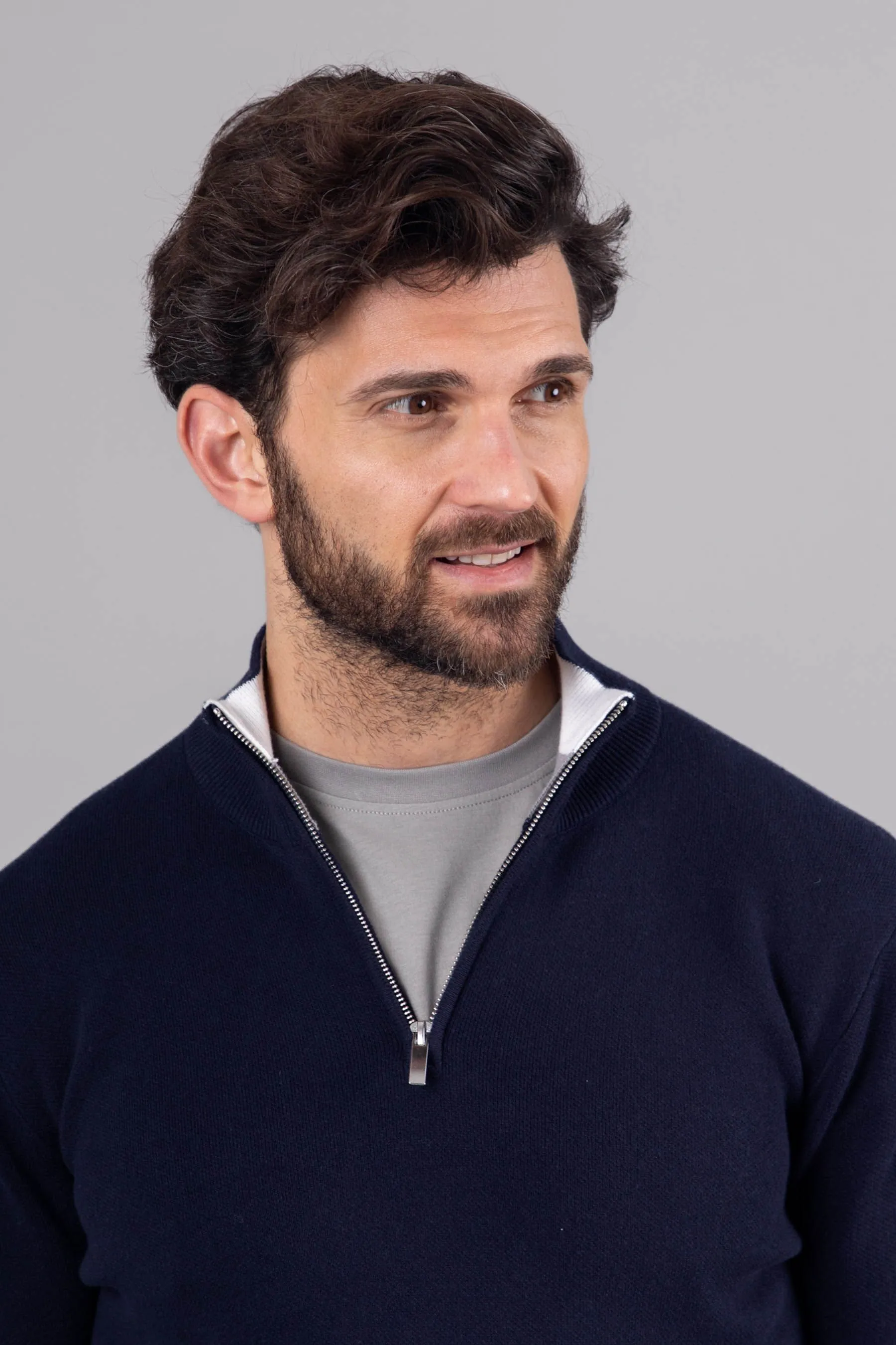 Lakeland Leather Clothing - Winston - Maglia a righe con zip corta