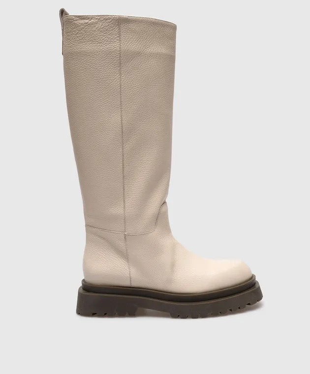 Laura Bellariva Stivali in pelle beige P9107