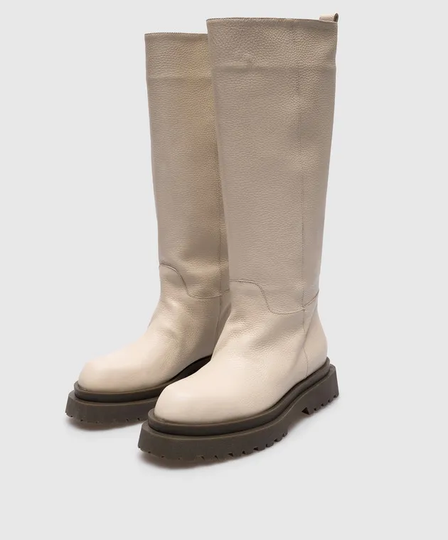 Laura Bellariva Stivali in pelle beige P9107