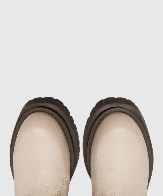 Laura Bellariva Stivali in pelle beige P9107