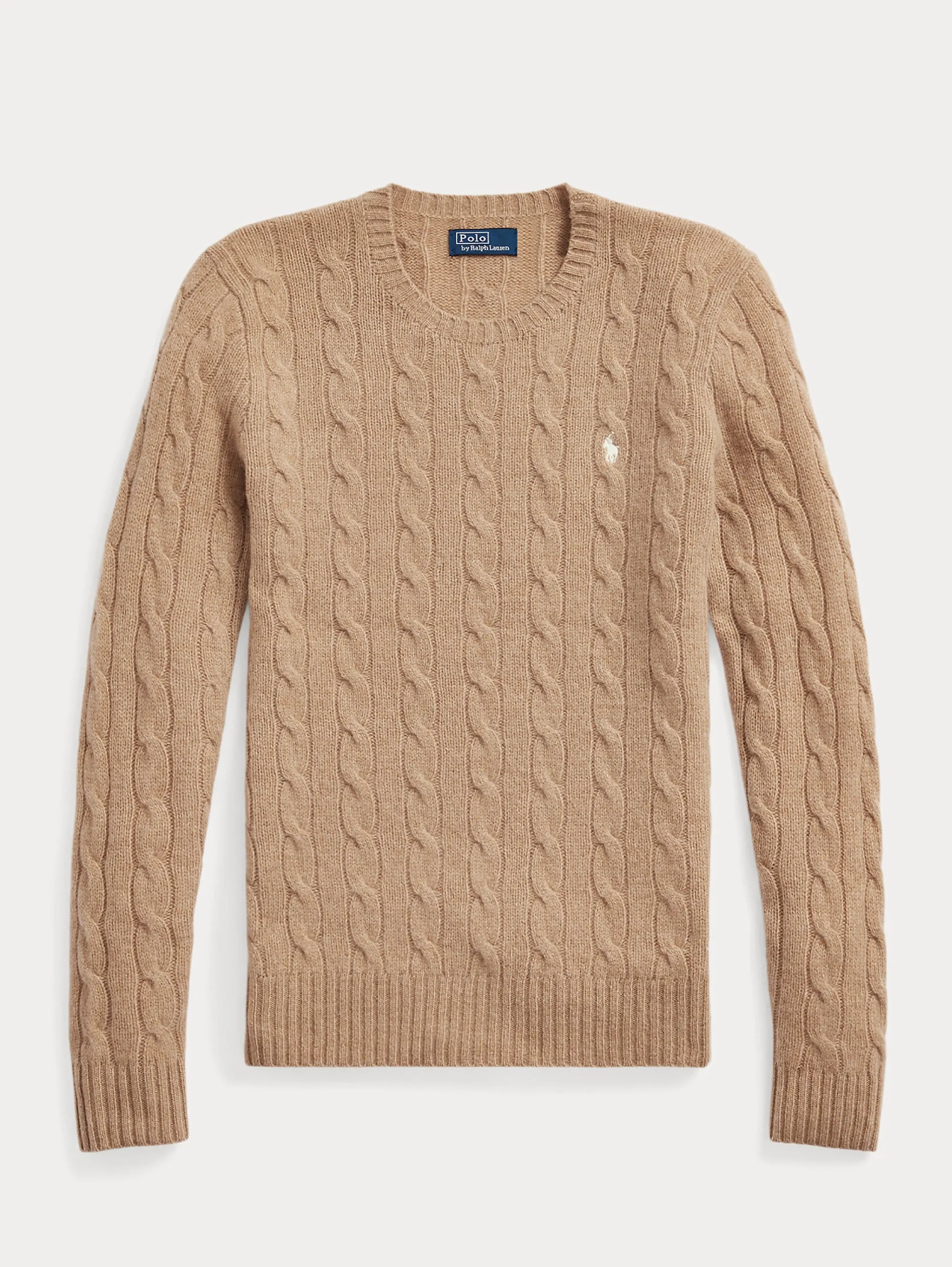 Magli a Trecce in Misto Cashmere Cammello