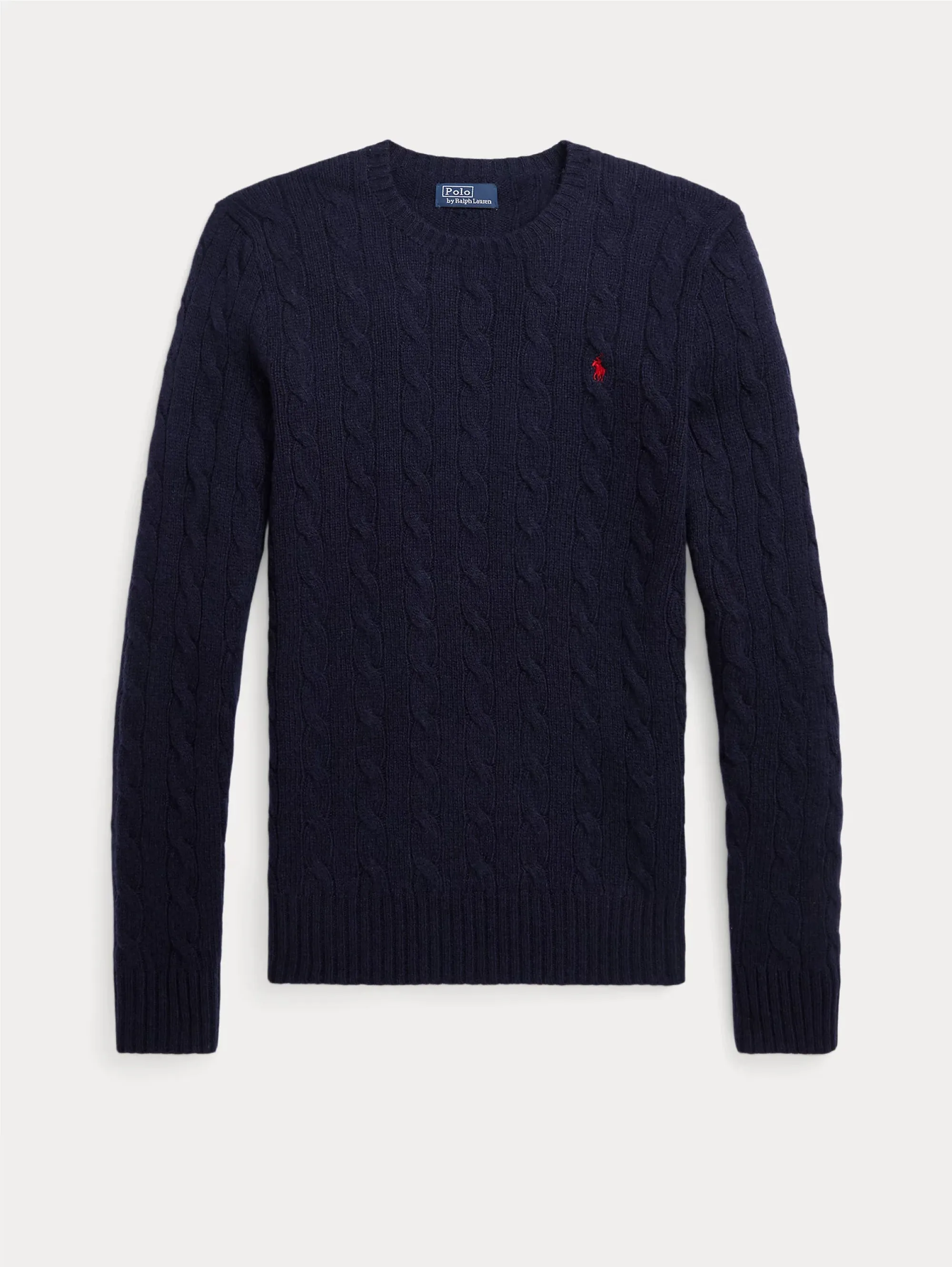 Maglia a Trecce in Misto Cashmere Blu Notte
