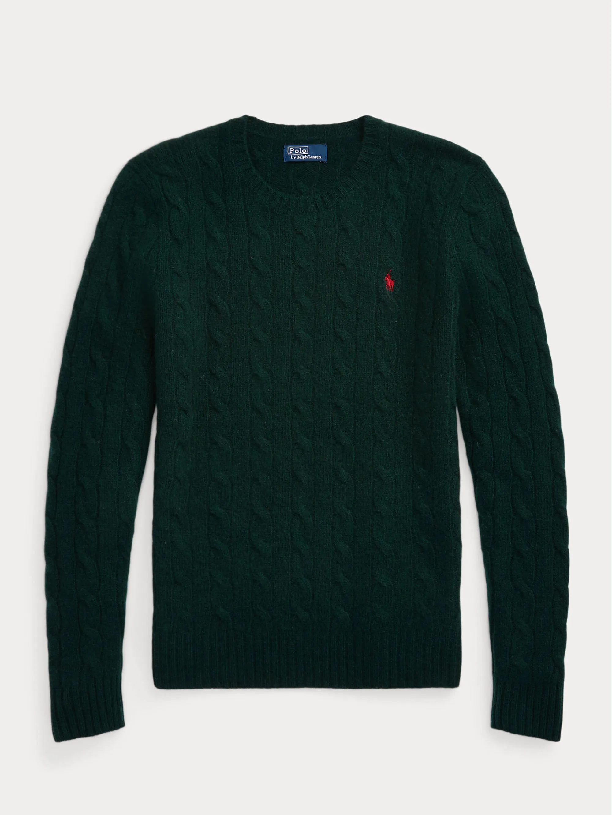 Maglia a Trecce in Misto Cashmere Grigio Verde College