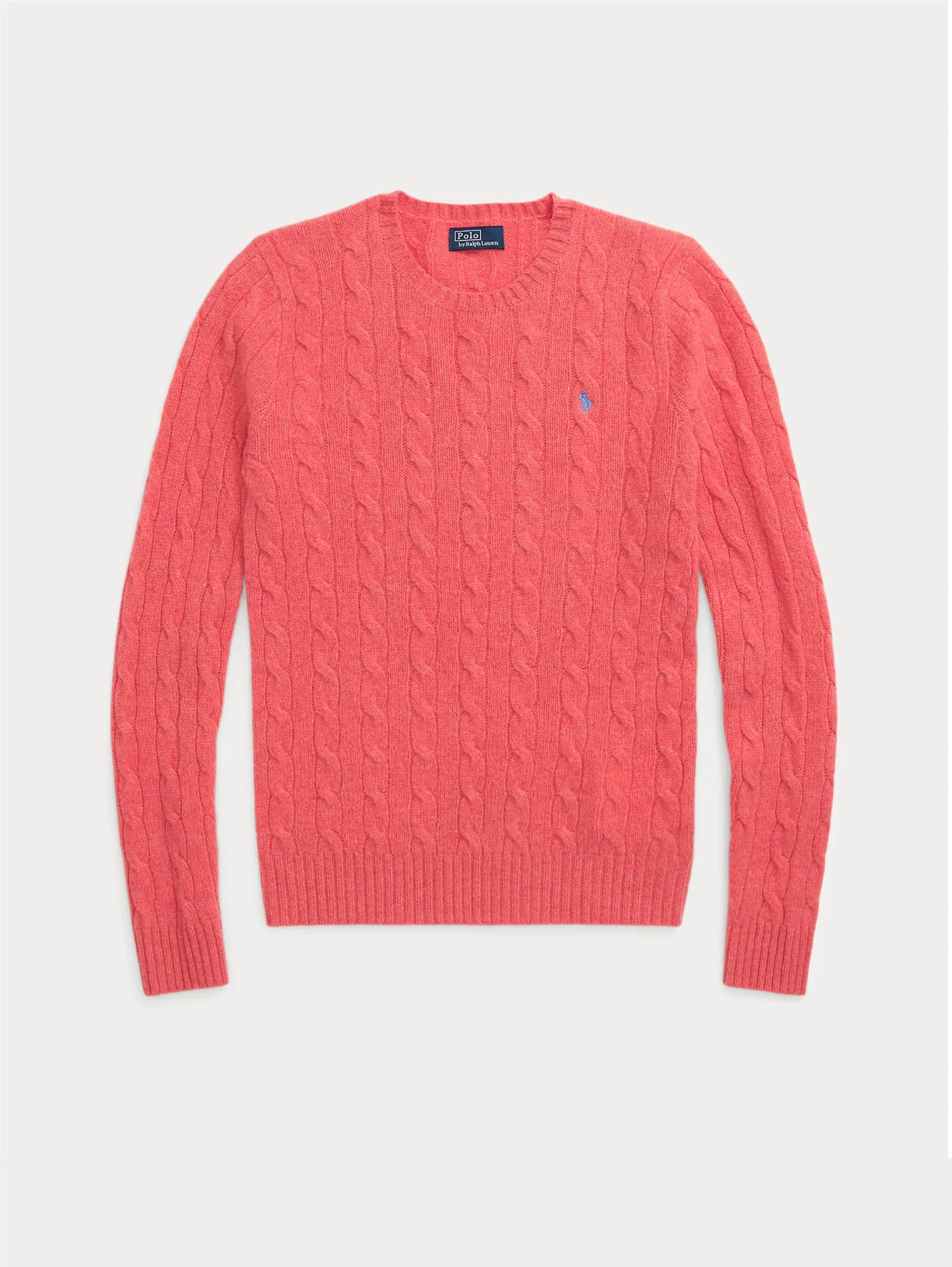 Maglia a Trecce in Misto Cashmere Rosa