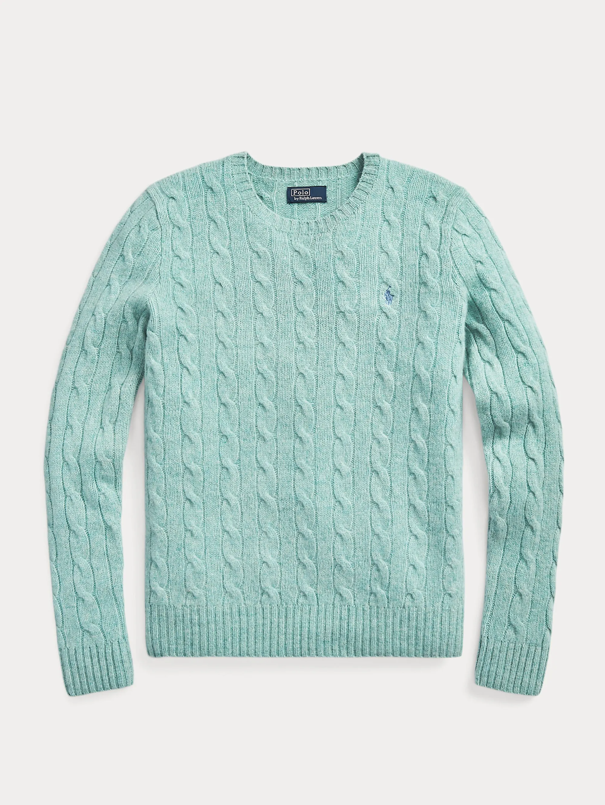 Maglia a Trecce in Misto Cashmere Verde