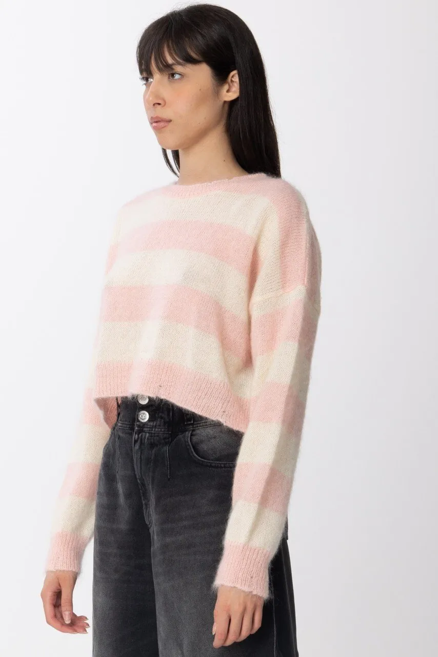 Maglia crop a righe PINK- STRIPES