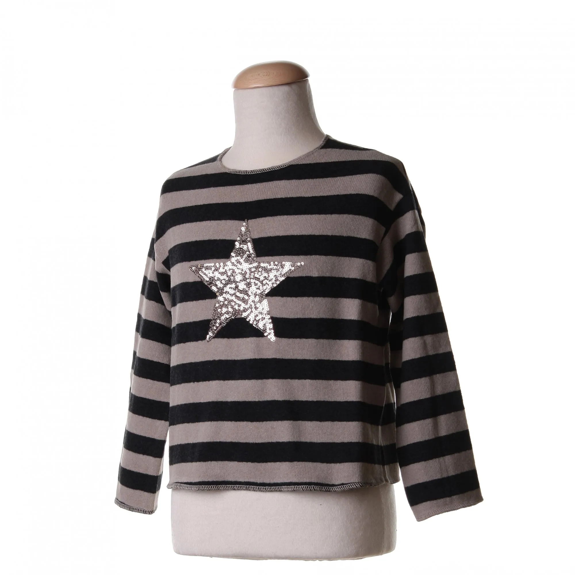 Maglia Stella Palliettes E Righe Navy Style Grigio