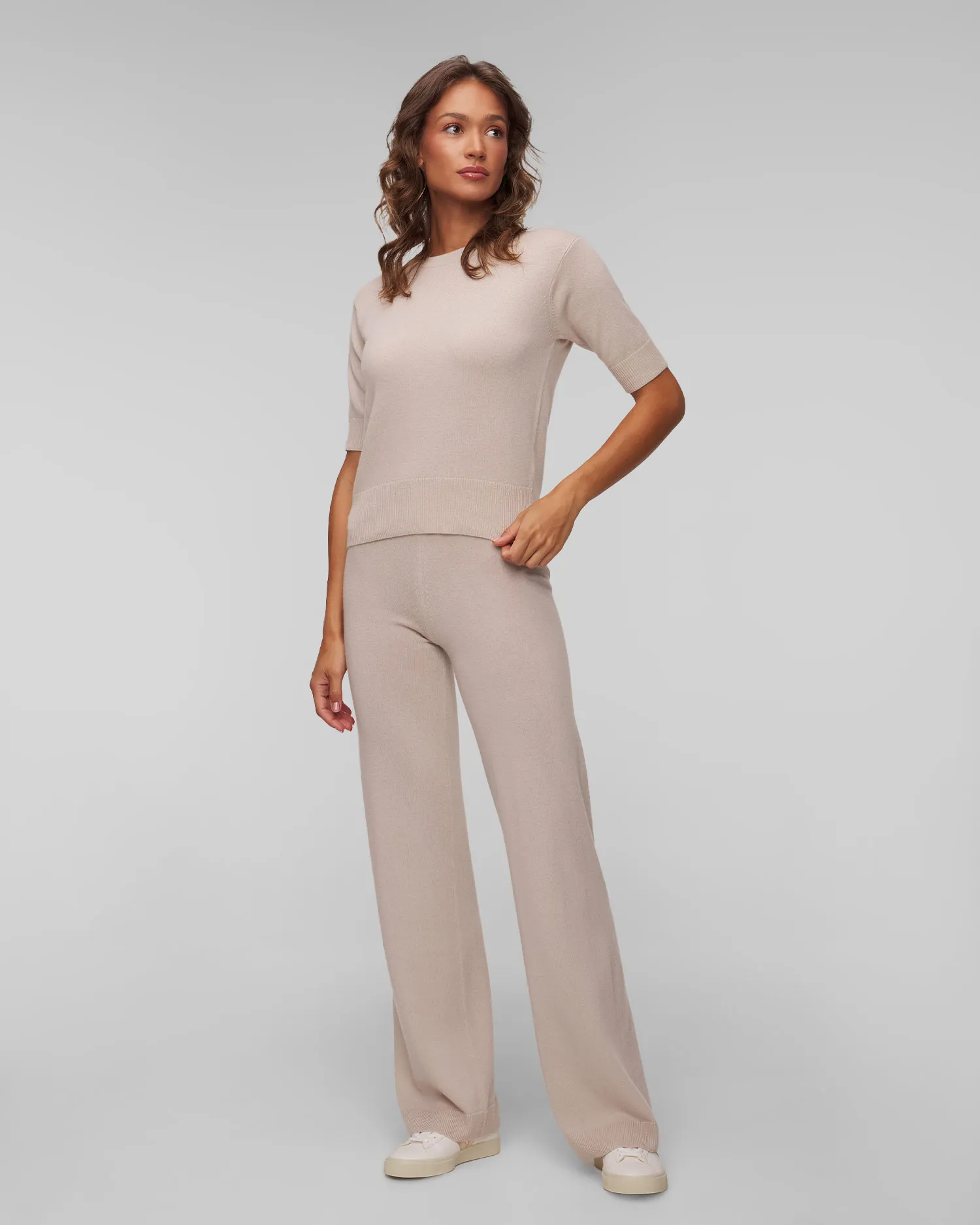 Maglione beige in cashmere Allude 11116-42