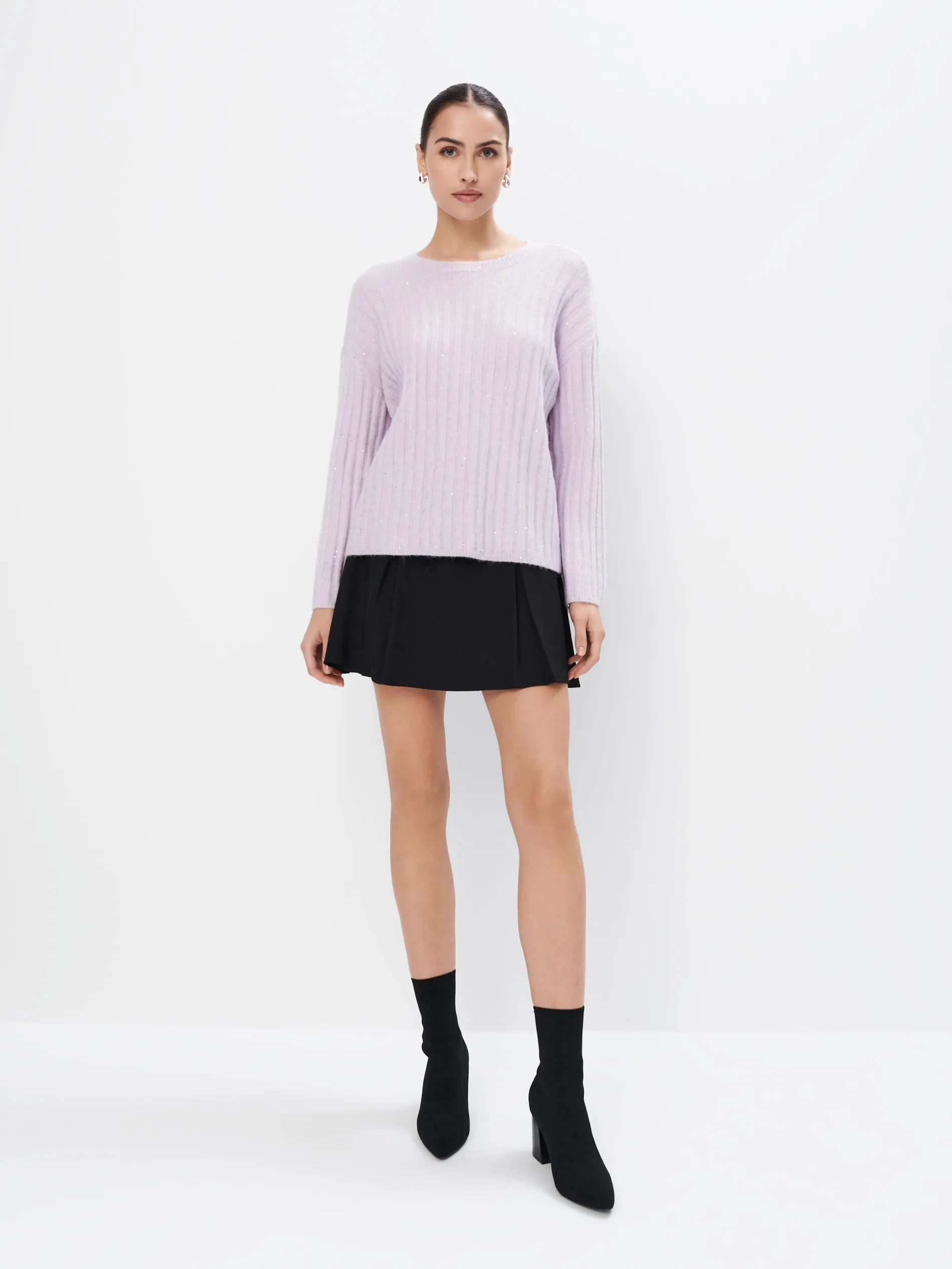 Maglione con lavorazione metallizzata