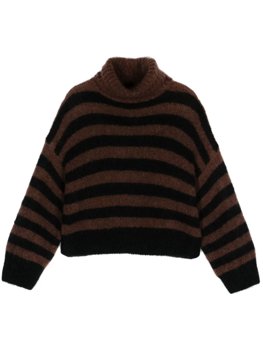 Maglione di dolcevita a strisce di lana di lana