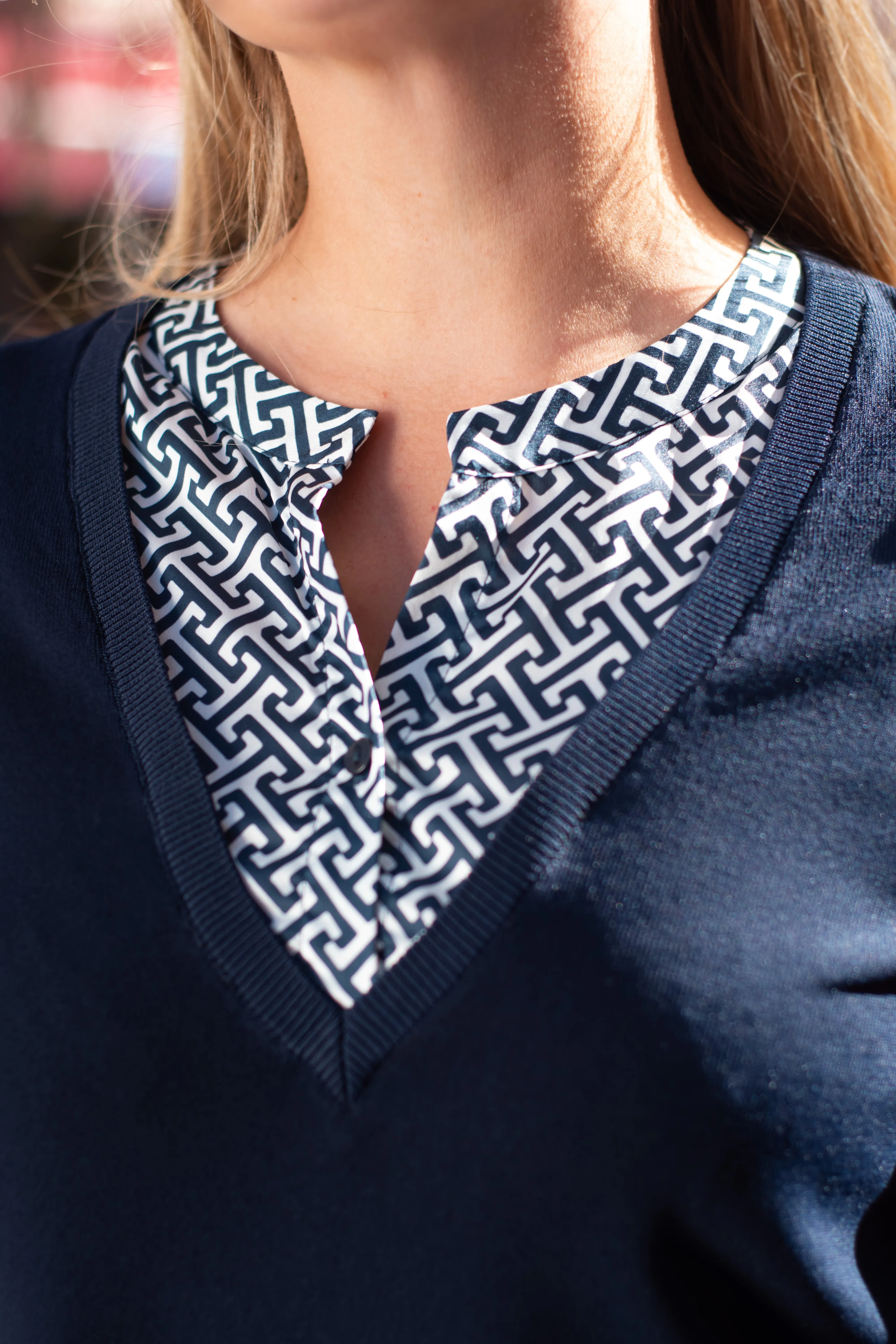 Maglione in jersey con inserti effetto camicia Anis